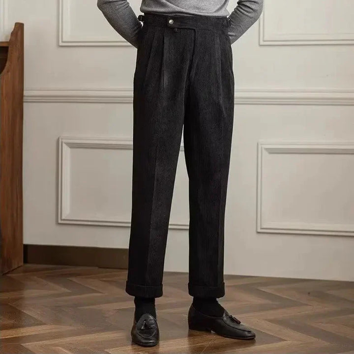 Men's Pleated Corduroy Pants - Elena Harper