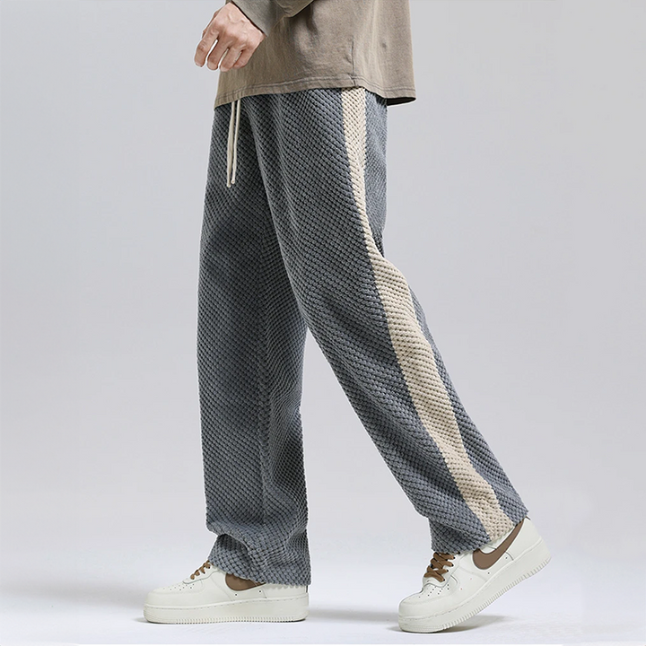 Textured Men's Pants with Drawstring