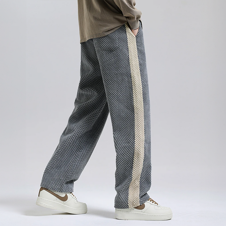 Textured Men's Pants with Drawstring