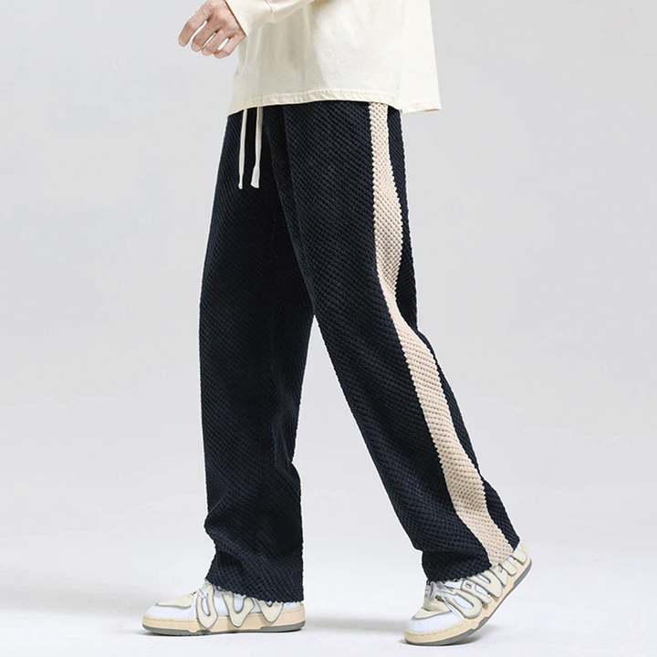Textured Men's Pants with Drawstring