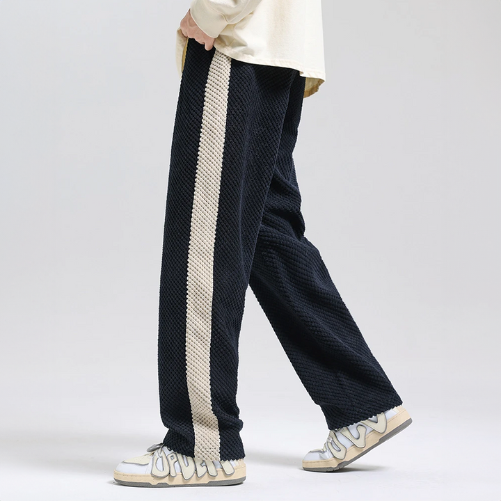Textured Men's Pants with Drawstring