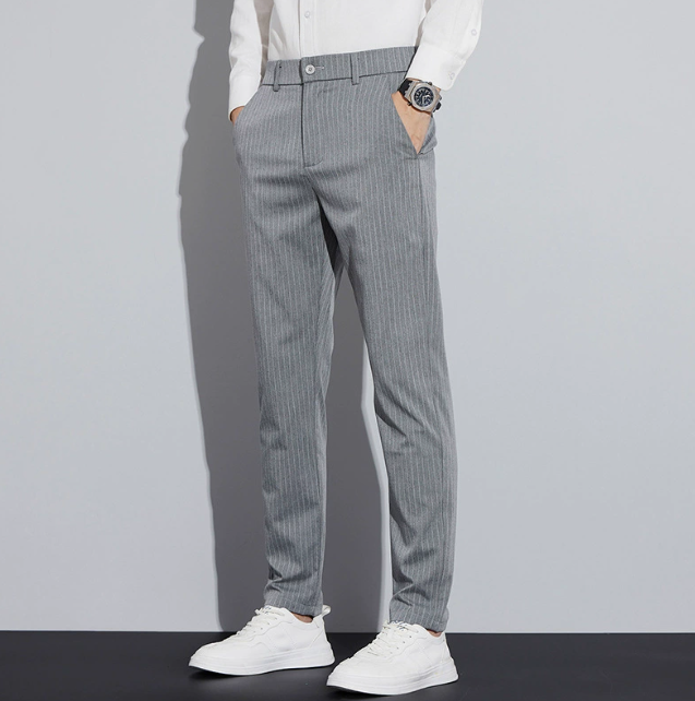 Men's Slim Striped Pants - Elena Harper