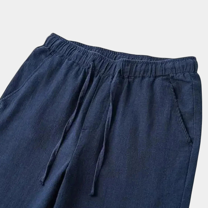 Men's Pants with Elastic Waist and Drawstring - Elena Harper