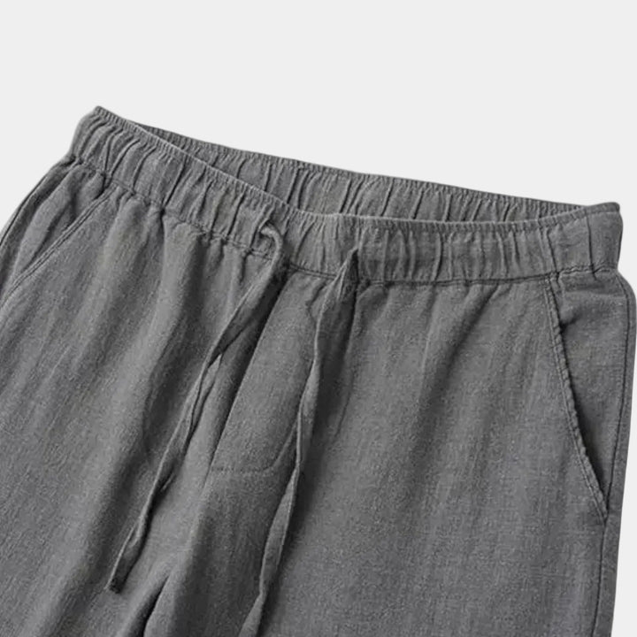 Men's Pants with Elastic Waist and Drawstring - Elena Harper