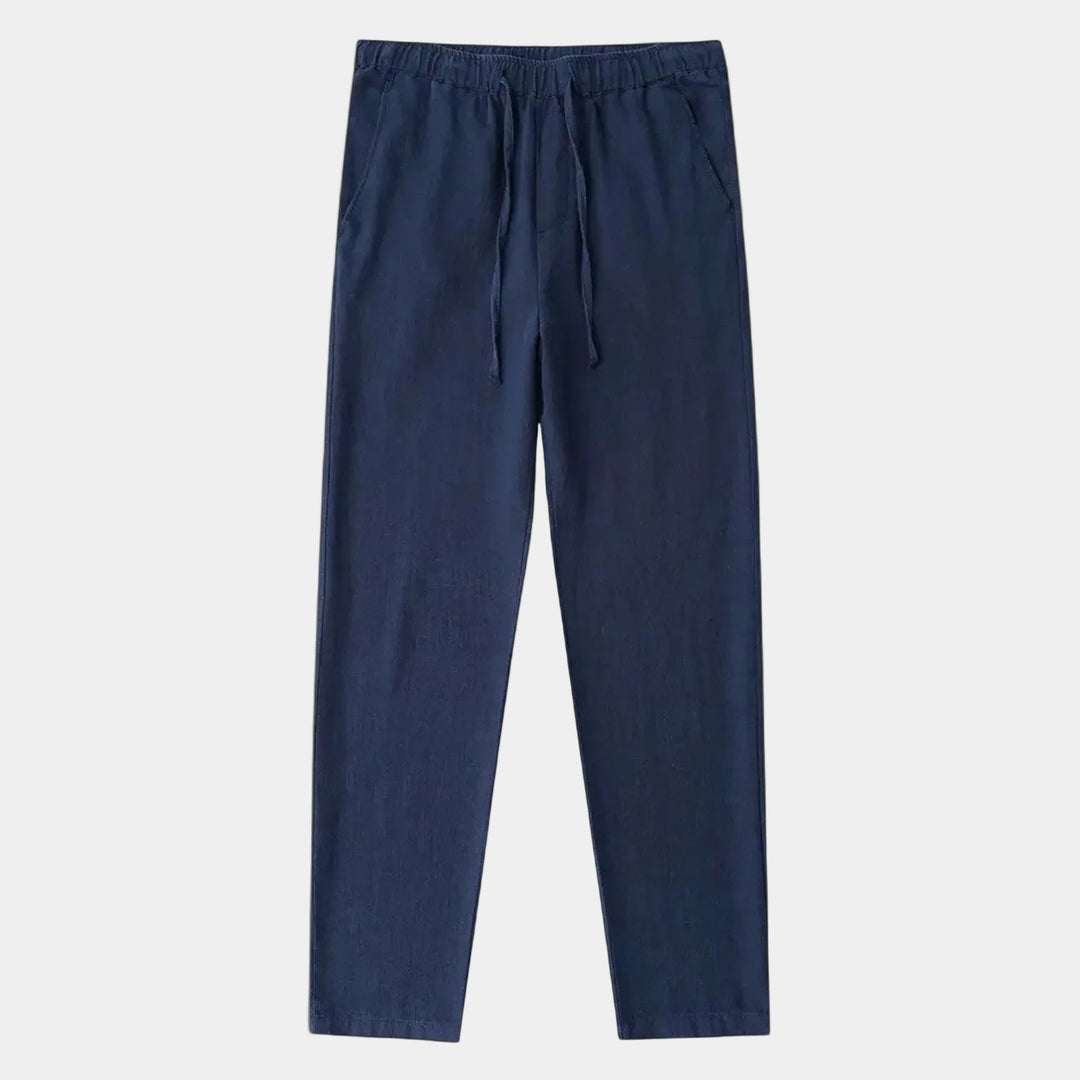 Men's Pants with Elastic Waist and Drawstring - Elena Harper