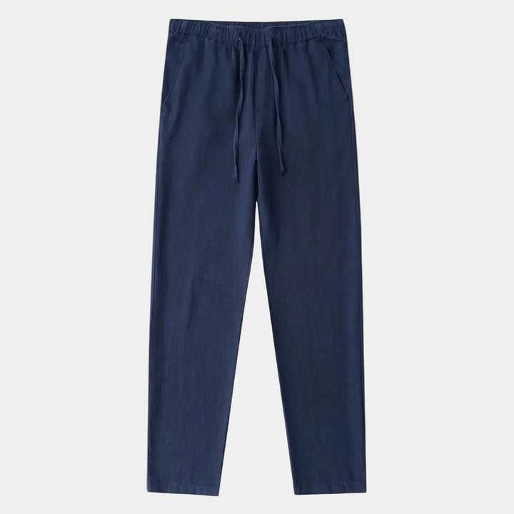 Men's Pants with Elastic Waist and Drawstring - Elena Harper
