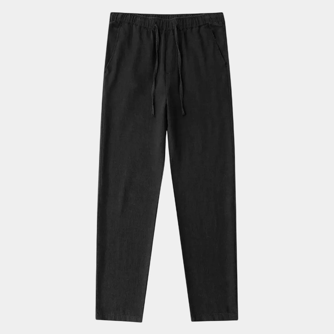 Men's Pants with Elastic Waist and Drawstring - Elena Harper