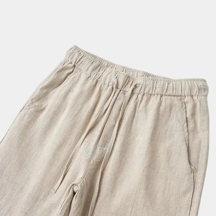 Men's Pants with Elastic Waist and Drawstring - Elena Harper