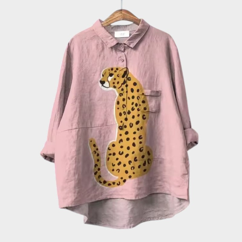 Women's Stylish Button-Front Blouse for Effortless Elegance