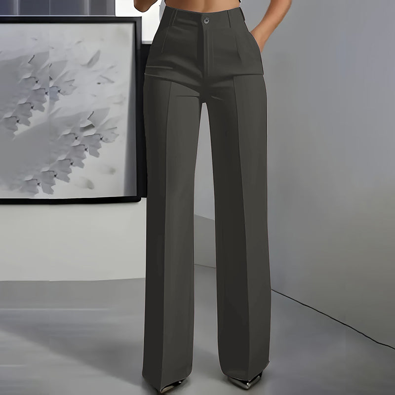 Elara Women's High-Waisted Wide-Leg Suit Trousers - Elena Harper
