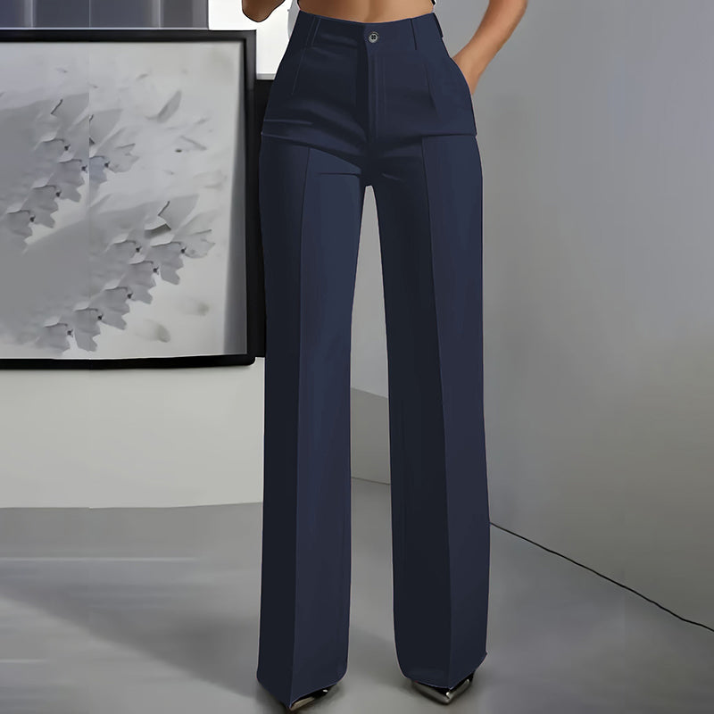 Elara Women's High-Waisted Wide-Leg Suit Trousers - Elena Harper