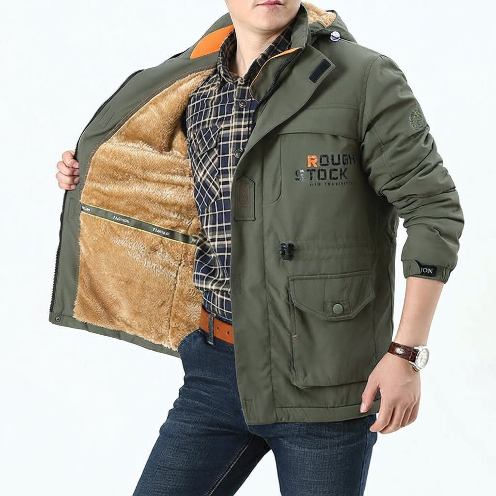 Men's Hooded Zipped Lined Parka - Elena Harper
