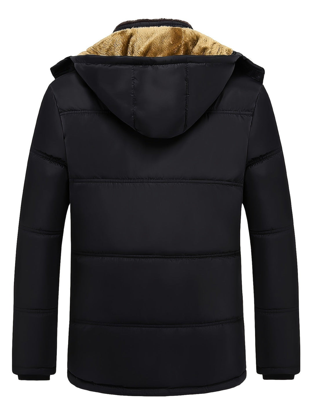 Men's parka with synthetic fur and zip-up hood