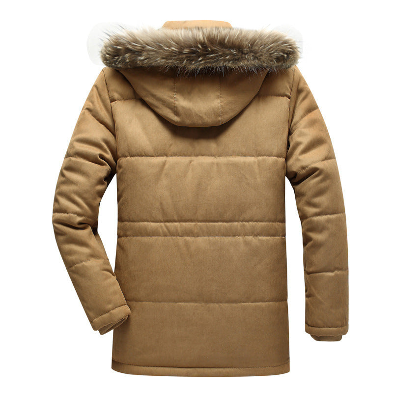 Men's Parka with Synthetic Fur Hood