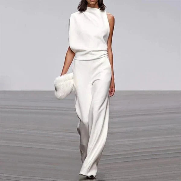 Penelope Chic One-Shoulder Jumpsuit, view 4 - Elena Harper
