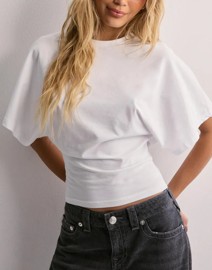 Lila feminine cropped top for relaxed days, view 2 - Elena Harper