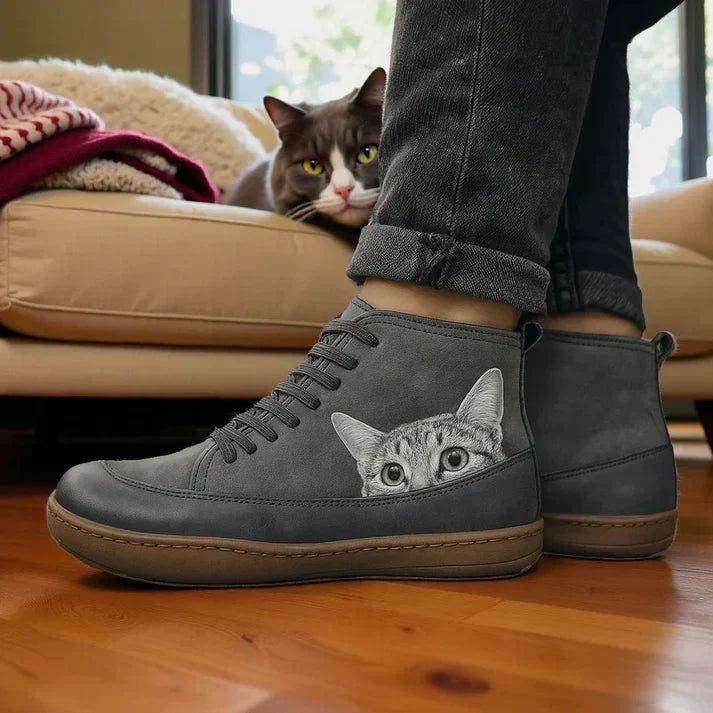 KittyKicks Orthopedic Leather Booties, view 5 - Elena Harper
