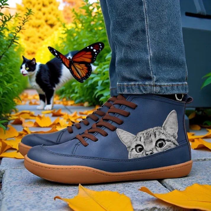 KittyKicks Orthopedic Leather Booties, view 3 - Elena Harper