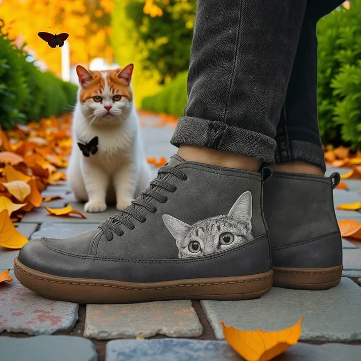 KittyKicks Orthopedic Leather Booties, view 2 - Elena Harper