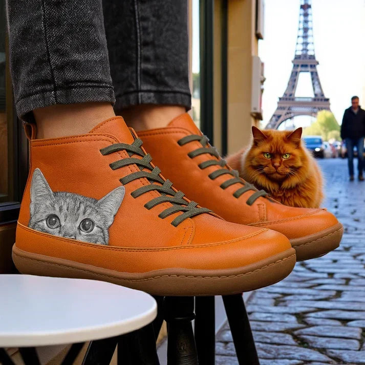 KittyKicks Supportive Comfort Vegan Leather Booties - Elena Harper