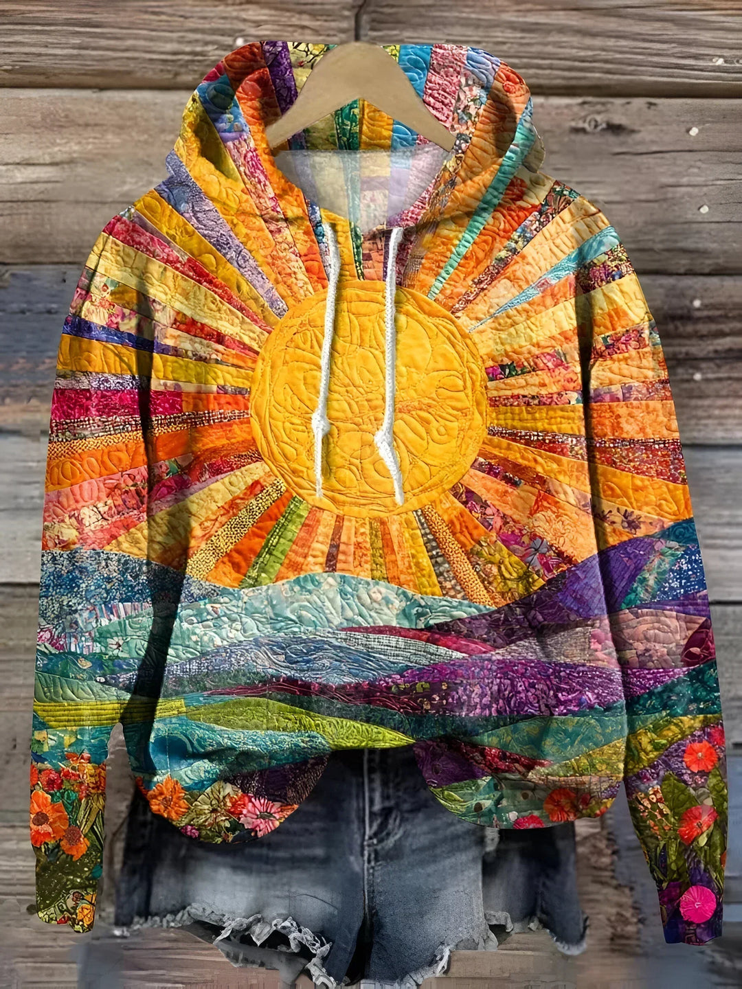 Clara Colorful Sunrise Hoodie - Elena Harper