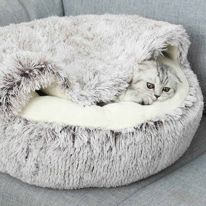Cozy Pet Snuggle Cave Bed for Cats & Dogs - Plush & Washable