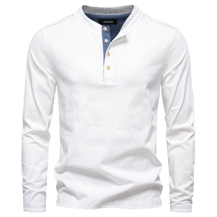 Men's Polo with Buttoned High Collar - Elena Harper