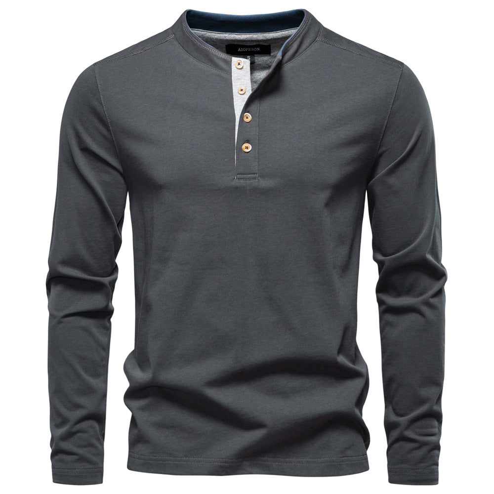 Men's Polo with Buttoned High Collar - Elena Harper