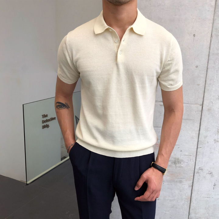 Men's Polo with Ribbed Collar