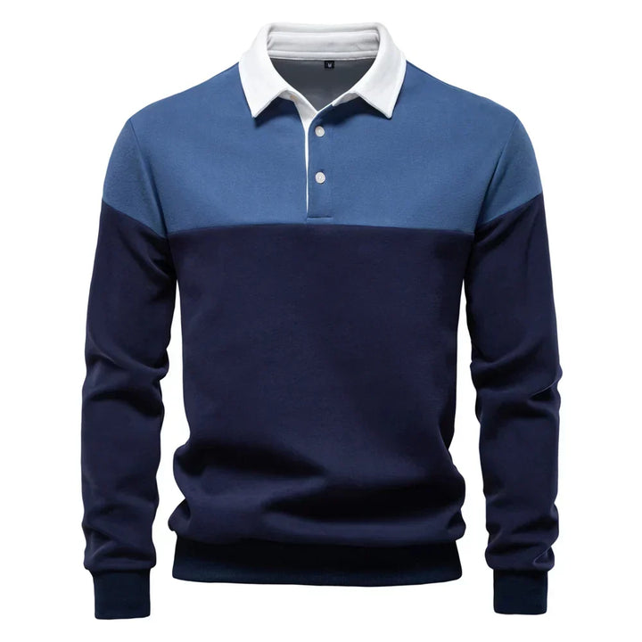 Men's Long Sleeve Bicolor Polo