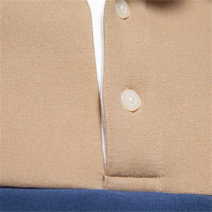 Men's Long Sleeve Bicolor Polo