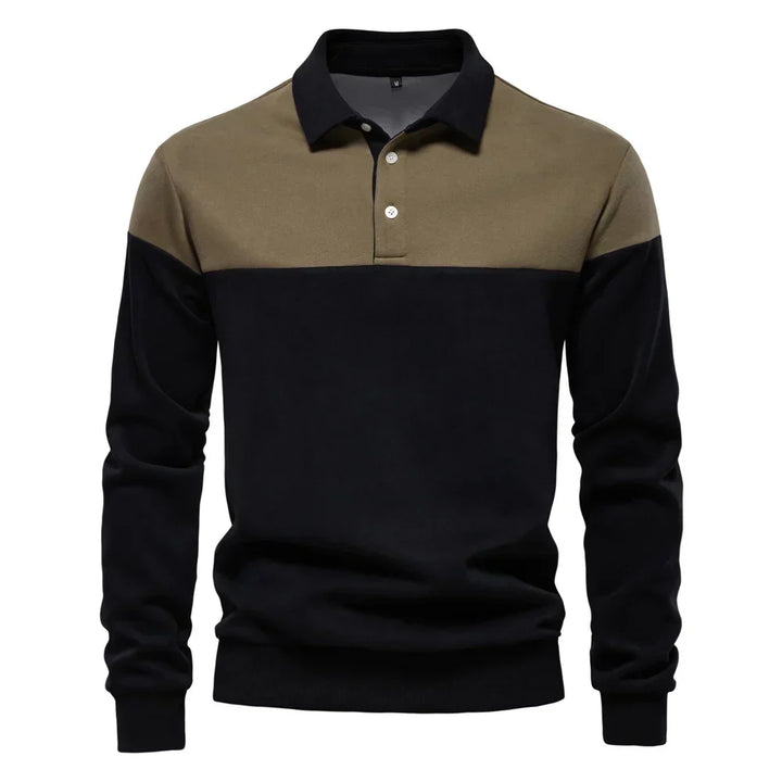 Men's Long Sleeve Bicolor Polo