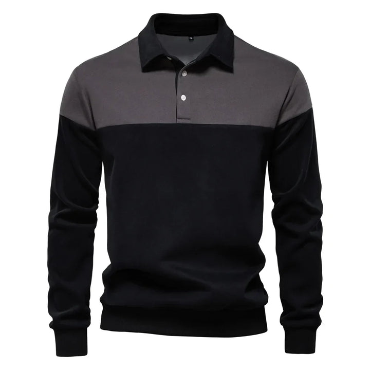 Men's Long Sleeve Bicolor Polo