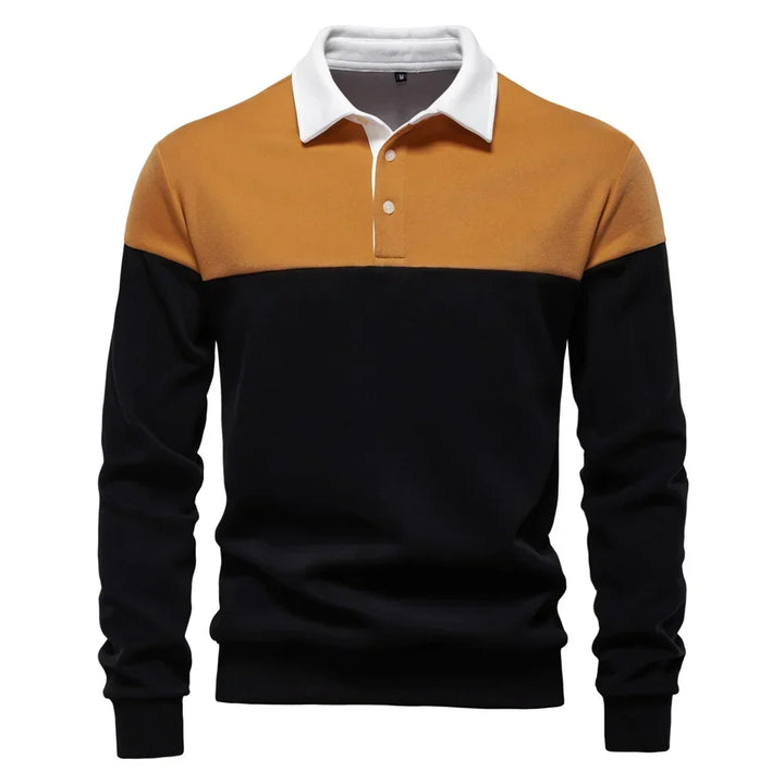 Men's Long Sleeve Bicolor Polo
