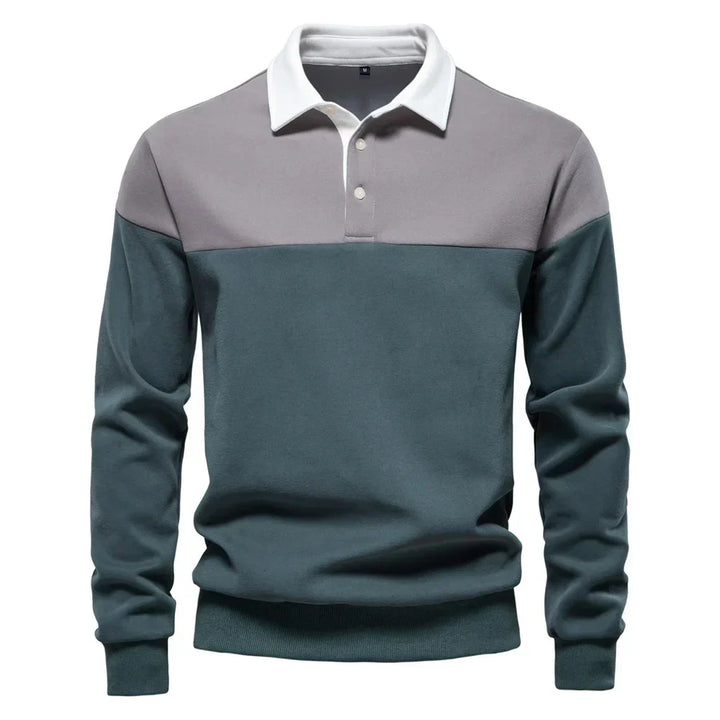 Men's Long Sleeve Bicolor Polo