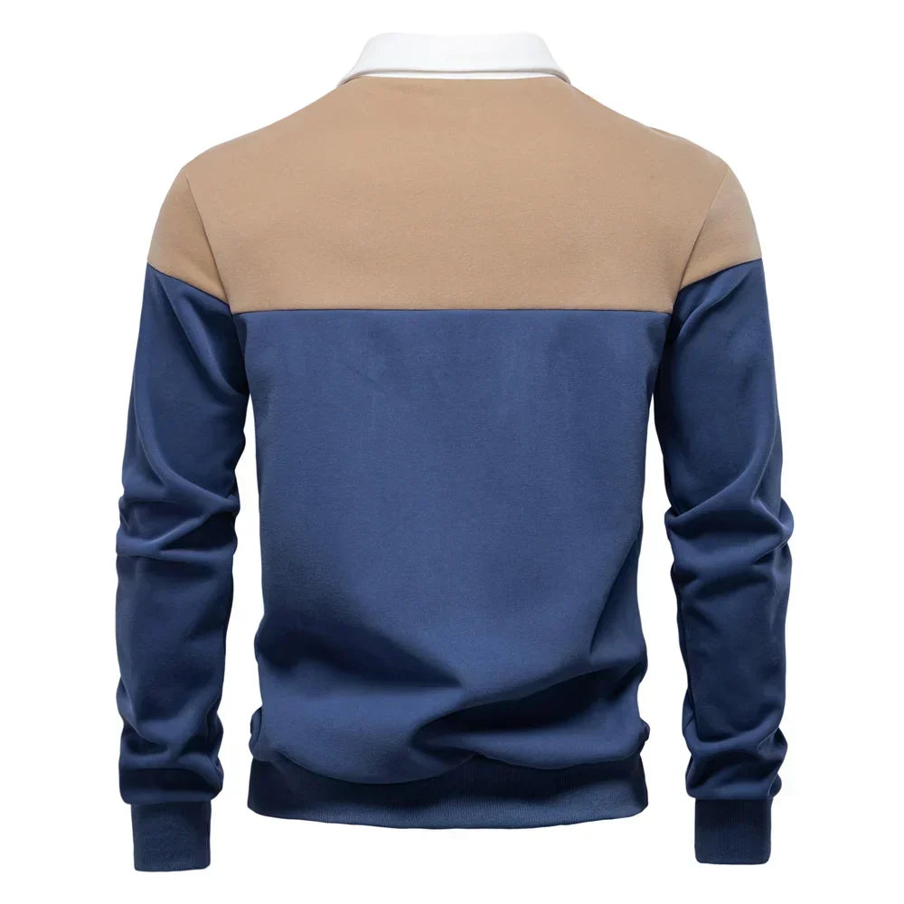 Men's Long Sleeve Bicolor Polo