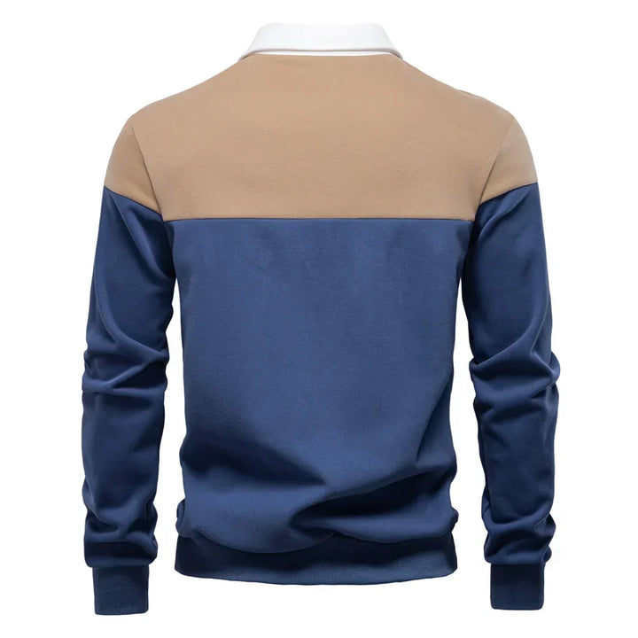 Men's Long Sleeve Bicolor Polo