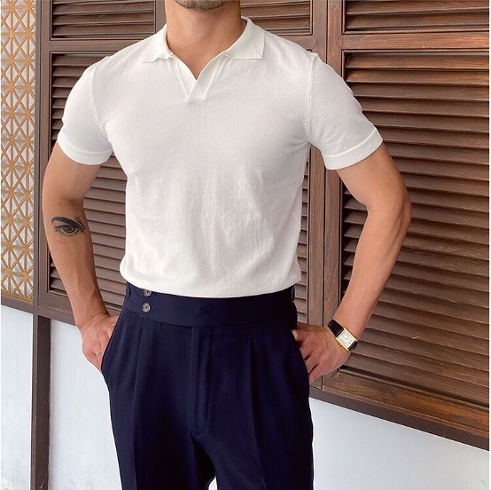 Men's Open Collar Polo