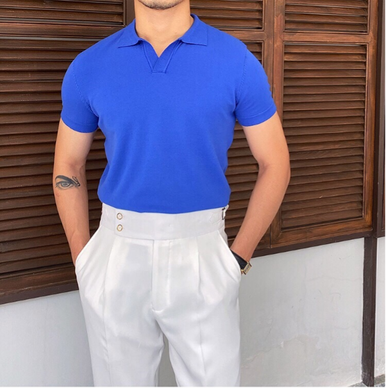 Men's Open Collar Polo