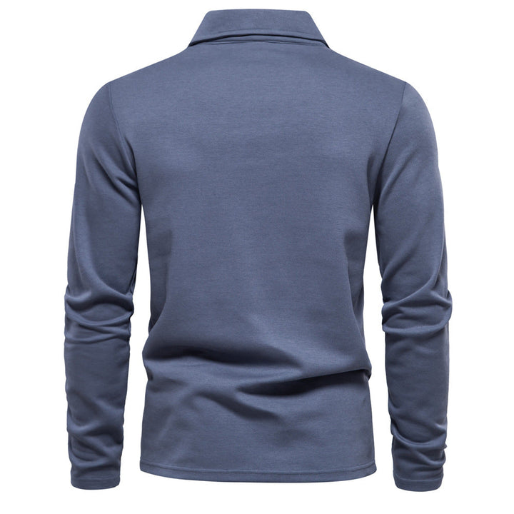 Men's Open Collar Long Sleeve Polo - Elena Harper