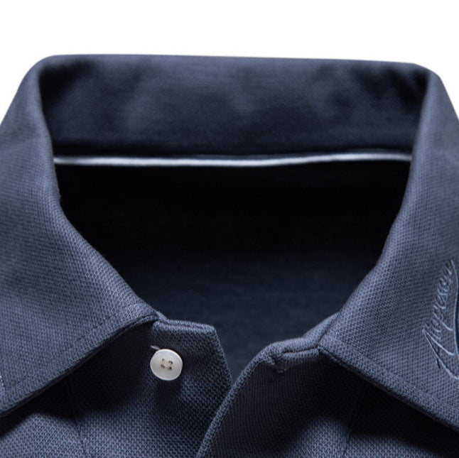 Men's Open Collar Long Sleeve Polo - Elena Harper