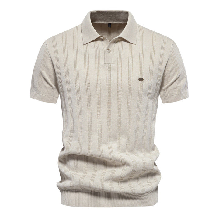 Men's Short-Sleeve Textured Knit Polo