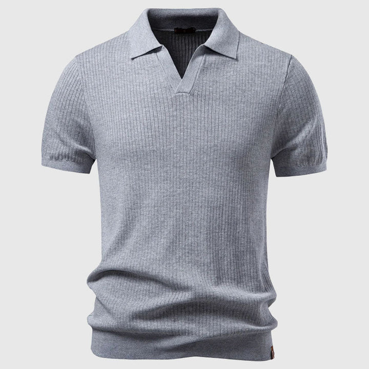 Men's Ribbed Knit Polo
