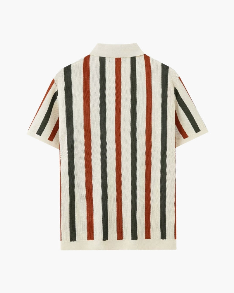 Men's Striped Knit Polo