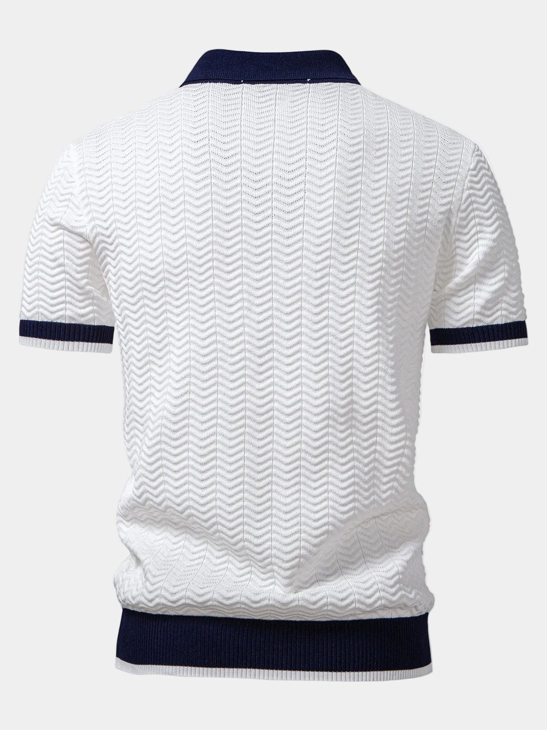 Men's Textured Knit Polo - Elena Harper