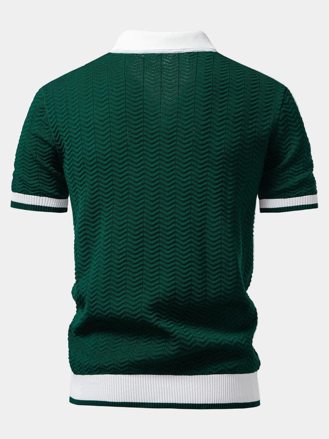 Men's Textured Knit Polo - Elena Harper