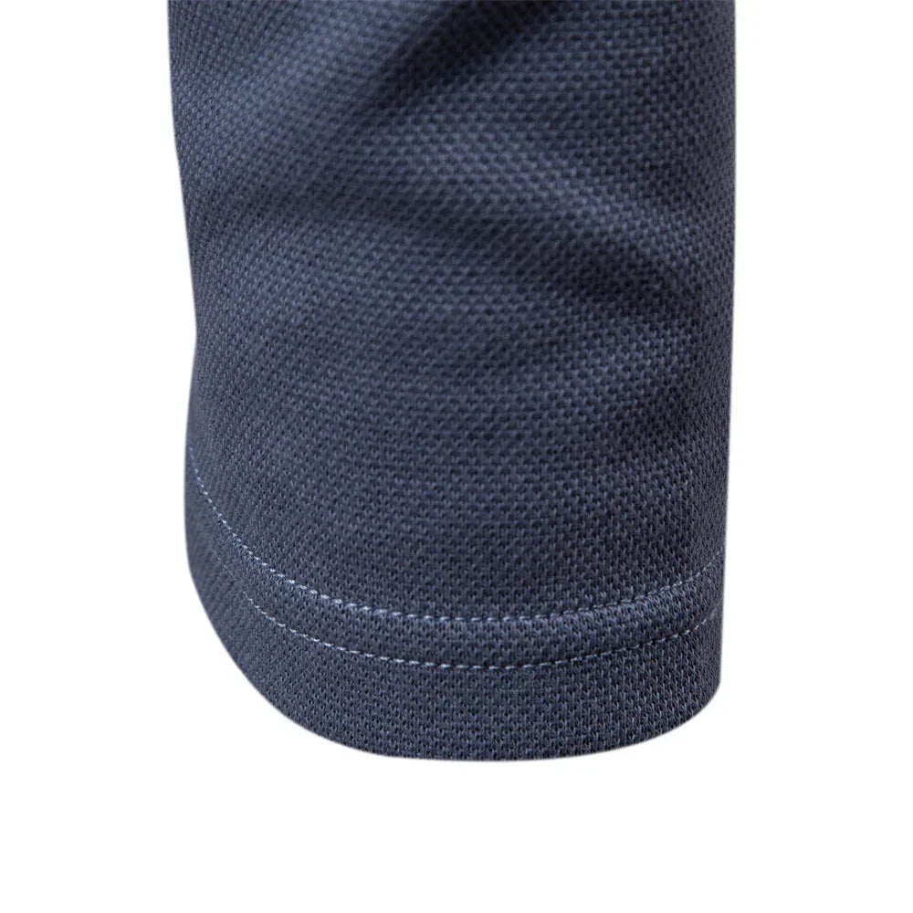 Men's Long Sleeve Solid Polo