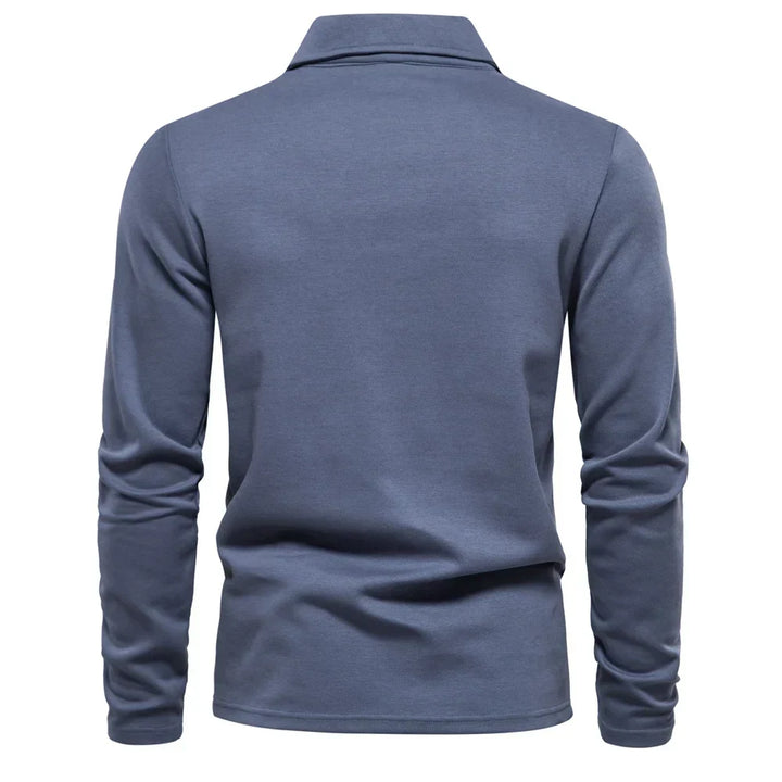 Men's Long Sleeve Solid Polo