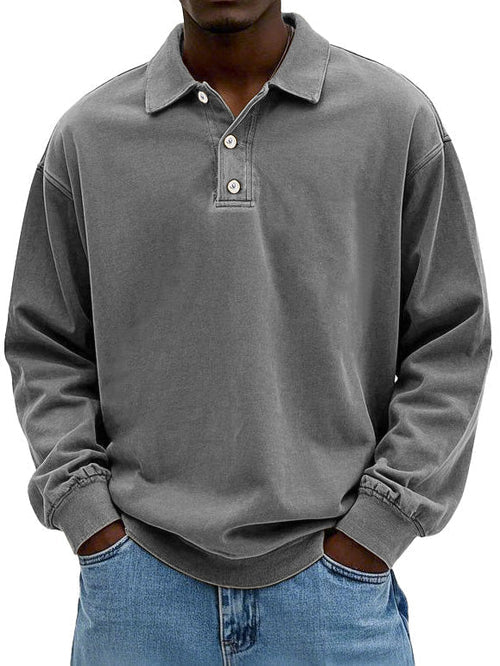 Asher | Men's Casual Polo Shirt with Long Sleeves