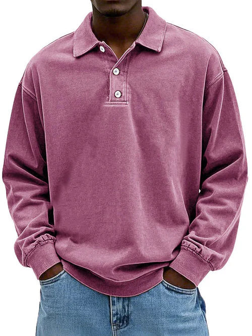 Asher | Men's Casual Polo Shirt with Long Sleeves